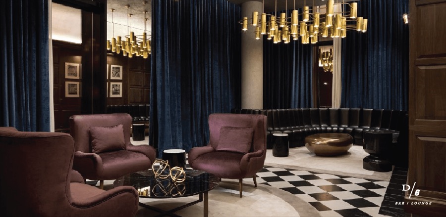 A lounge in low evening light